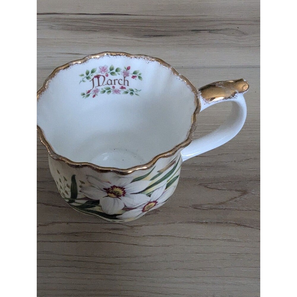 Vintage Elizabethan Fine Bone China Cup March Month Design, England